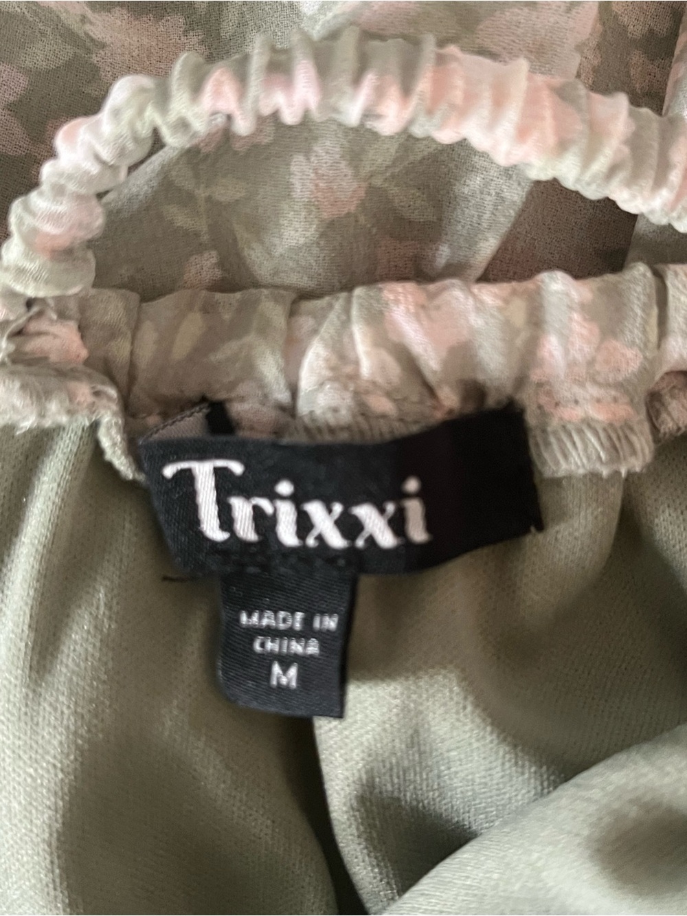 Trixxi Sage Floral Smocked Tiered Maxi Dress - Picture 5 of 7